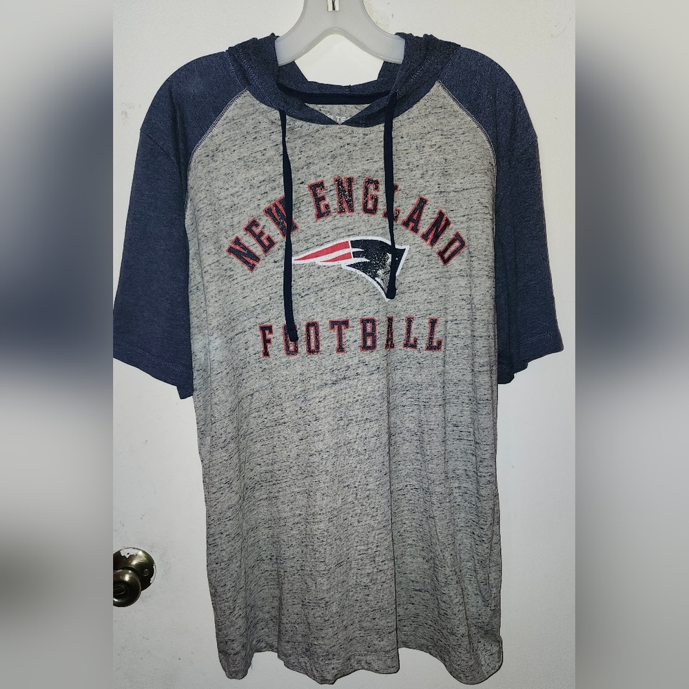 New England Football Gray and Blue Men's Shirt
